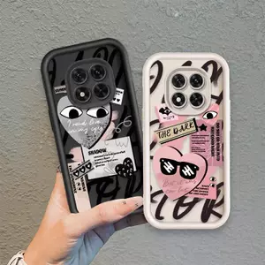 Áp dụng cho Redmi Note 14 Pro 5G Vỏ điện thoại mềm bằng silicon hoạt hình TPU Nhãn tình yêu Angel Eye Ốp lưng chống sốc