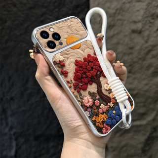 Ốp Lưng Cho iphone 12 Pro Max 13 Pro Max 11 Pro Max 12 Vỏ Điện Thoại mini Vỏ Mềm Chống Sốc Thiết Kế Mới Thẩm Mỹ Cây Dễ Thương Có Dây Buộc Cho Bé Gái TBDTHS1