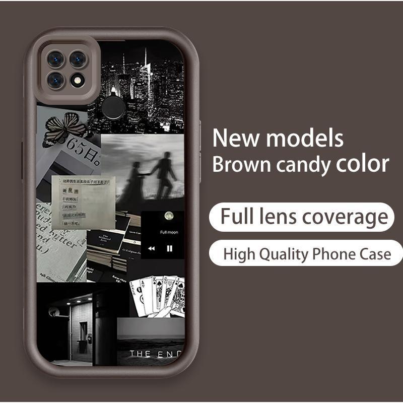 Ốp Lưng Cho OPPO A15 A15S A35 Hoạt Hình Silicon Phụ Kiện Mềm TPU Cây Dừa Thẩm Mỹ Mắt Thiên Thần Vỏ Điện Thoại Chống Sốc