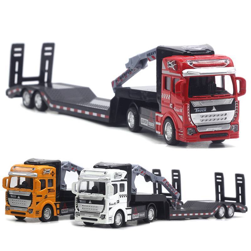 PNPIA- Xe vận chuyển phẳng thành phố hợp kim 1: 50, Nhiều xe kéo, Mẫu xe 33CM, Thang mây Tru, Máy xúc