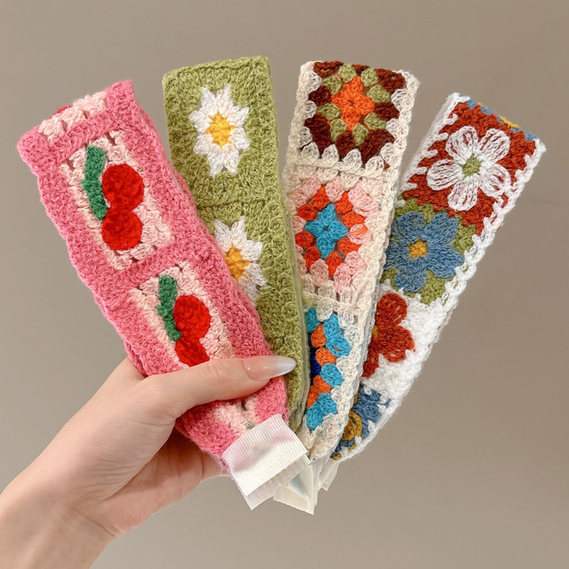 Băng đô Velcro Hàn Quốc Hoa ren nơ ma thuật dán đầu