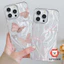 Ốp lưng iphone IMD lông vũ nơ hồng bướm nâu 6s/6plus/7/8/plus/x/xs/11/12/13/14/15/pro/max/plus/promax- Awifi Case B1-1
