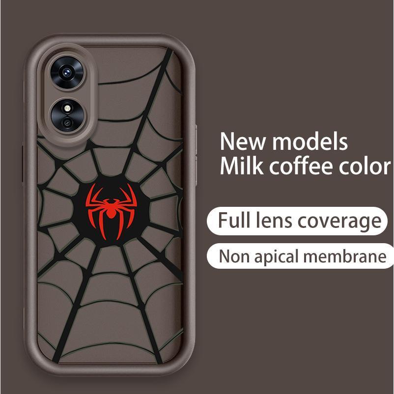 Ốp Lưng Cho OPPO A17 A17K A18 A38 A58 A60 4G Phim Hoạt Hình Silicon Mềm Đáng Yêu Ốp lưng TPU Spider Man Venom Thoáng Mát Mắt Thiên Thần Chống Sốc Ốp Lưng