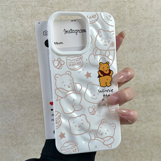 Ốp lưng thư cho iPhone 17 16 15 14 13 12 11 7 8  Gấu mật ong ngọt ngào XS XR XSMAX  silicon TPU mềm điện thoại trầyrơi