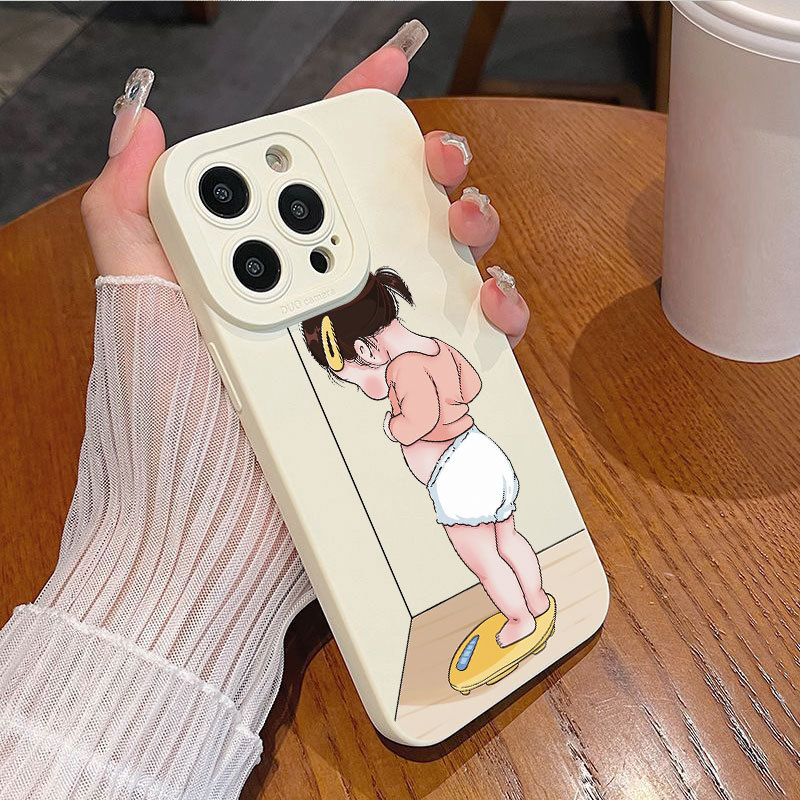 Ốp lưng iPhone hình cô bé bằng silicone mềm - iP 7/8/X/XS/XR/11/12/13/14/15/16/17/Plus/Air/Pro/Max