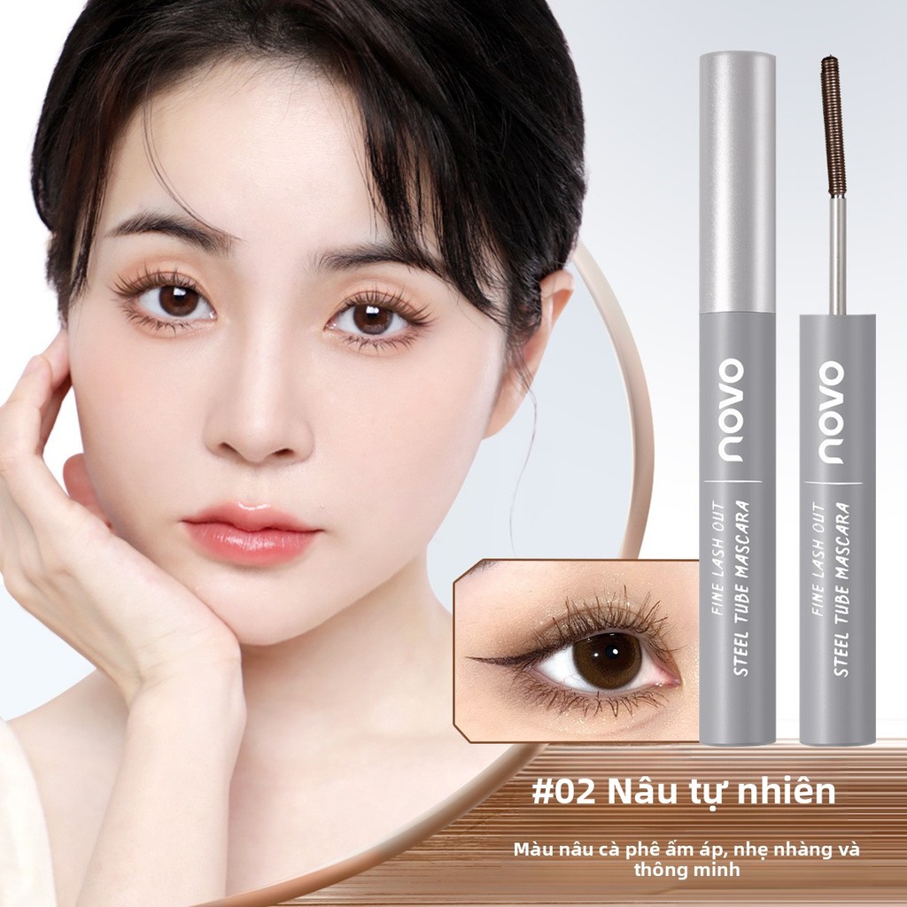【SIÊU BỀN & CHỐNG NƯỚC】Mascara Ống Nhỏ NOVO - 1 Lần Chải, Mi Cong Vút, Dài Dày Rõ Rệt, Cả Ngày Không Sợ Lem