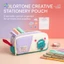 Hai Lớp Dung Tích Lớn Hộp Đựng Bút Chì Họa Tiết Ngôi Sao Magic-Tape Đóng Cửa Sinh Viên Văn Phòng Phẩm Tổ Chức