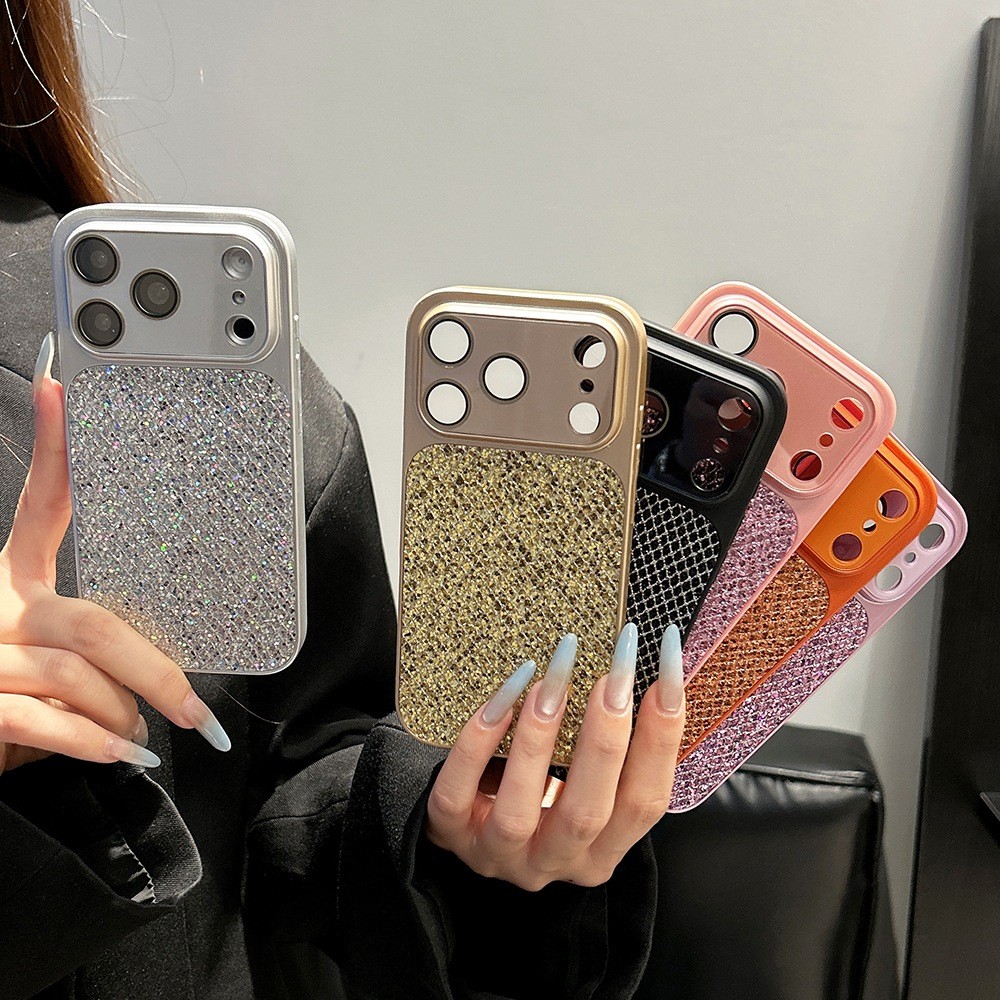 Ốp điện thoại Acrylic lấp lánh hình thoi cho iPhone 17 Pro Max 16 15 14 13 Vỏ bảo vệ chống sốc