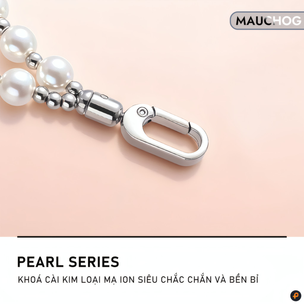 Dây Đeo Tay Điện Thoại Xâu Hạt Ngọc Chai Hình Thú Dễ Thương Độ Dài 28cm Kèm Tag Cho iPhone Samsung