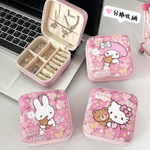 Dễ Thương Di Động Hộp Bảo Quản Trang Sức Mini Bông Tai Nhỏ Vòng Cổ Du Lịch Dung Tích Lớn Ngăn Hộp Trang Sức26042212