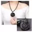 Dây chuyền đá obsidian tự nhiên khắc rồng và phượng hoàng, bùa hộ mệnh Bagua dành cho nữ
