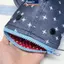 MAKY Sáng Tạo Kawaii Ngôi Sao Cá Mập Hộp Đựng Hoạt Hình Ngộ nghĩnh Miệng Cá Mập Dây Kéo Túi Đựng Bút Chì Cá Mập Dễ Thương Văn Phòng Phẩm Túi Bảo Quản Quà Tặng VN