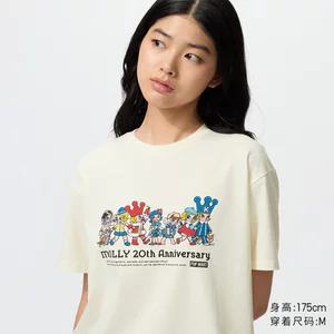 Bộ sưu tập áo thun tay ngắn unisex với họa tiết búp bê hoạt hình, làm từ bông cao cấp 100%