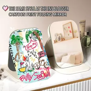 Gương bàn gấp gọn đa góc nhìn, gương soi mặt học sinh ký túc xá
