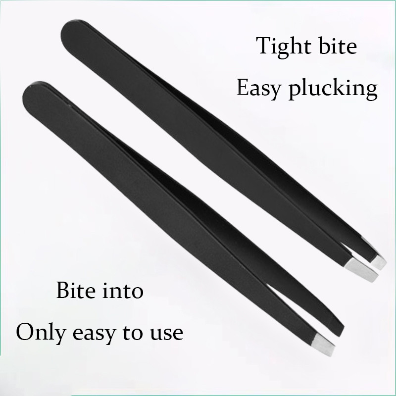 【Roshy】dụng cụ hỗ trợ gắn mi giả. nhíp đa năng Kẹp lông mày bằng thép không gỉ màu đen