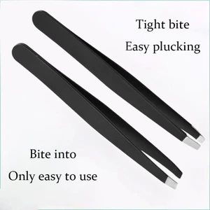【Roshy】dụng cụ hỗ trợ gắn mi giả. nhíp đa năng Kẹp lông mày bằng thép không gỉ màu đen