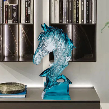 đồ trang trí để bàn decor phòng khách hiện đại tượng ngựa đầu ngựa resin xanh dương sang trọng đồ trang trí phòng ngủ đồ trang bàn làm việc decor bàn làm việc văn phòng trang làm việc đồ decor khách h