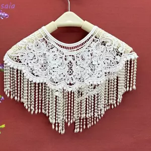 Khăn Choàng Saia Vintage Ren Handmade, Thiết Kê Thanhh Lich Với Tua Rua Phù Hợp Với Hanfu