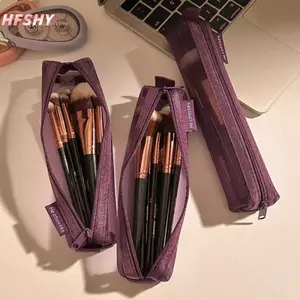 HFSHY Nylon Lưới Trang Điểm Sắp Xếp Trong Suốt Có Thể Nhìn Thấy Dung Tích Lớn Di Động Cho Lipsti Bút Chì Kẻ Lông Mày Lưu Trữ Du Lịch VN