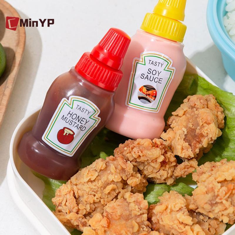 CMinYP 3 Cái / 2 Chiếc Mini Gia Vị Nước Sốt Chai Cà Chua Di Động Cà Chua Cà Chua Salad Hộp Đựng Cho Bento Hộp Cơm Trưa Lọ Nhà Bếp Vinh Quang