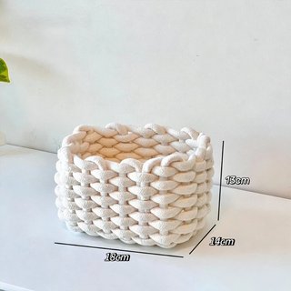 Giỏ lưu trữ dây bông Máy tính để bàn Sắp xếp trang điểm Chăm sóc da Thùng lưu trữ Trang trí nhà trẻ