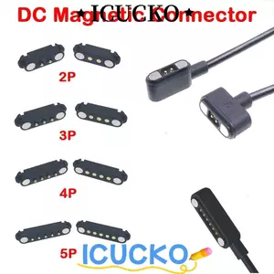 Đầu nối Pin Pogo từ tính ICUCKO DC, 2Pin 3Pin 4Pin 5Pin Đầu nối từ tính Pogopin dòng điện cao, khoảng cách 2,54mm Ổ cắm điện có tải lò xo 2A chống nước