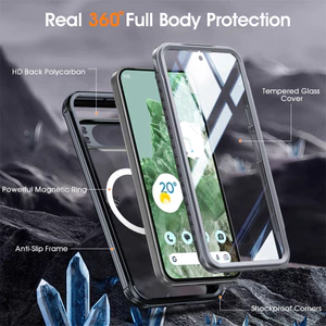 Bảo vệ toàn thân Vỏ từ tính cho Google Pixel 10 9 8 Pro XL Vỏ có kính cường lực bảo vệ màn hình Fundas Capa