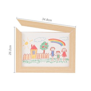 Khung lưu trữ nghệ thuật trẻ em Hộp trưng bày bằng gỗ Giá treo tường từ tính Bộ sắp xếp bộ nhớ Vẽ Keeper
