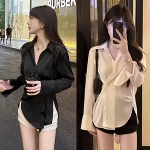 Áo sơ mi cao cấp phiên bản Hàn Quốc cổ polo thời trang, thun mỏng nhẹ, thoáng mát