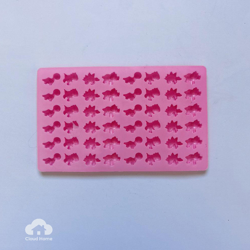 🌤️COD🌤️ Khuôn Silicon Làm Đá / Sô Cô La / Kẹo Mềm 48 Lỗ Hình Khủng Long