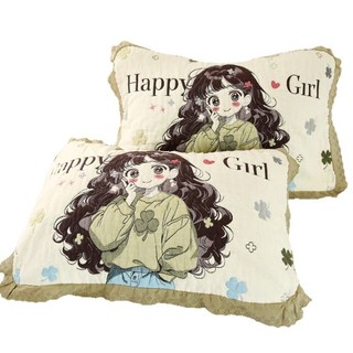 Hàng sẵn có Sản phẩm mới Puff Cotton Gạc Gối Một Cặp Đôi Hoạt Hình Dễ Thương Gối Ký Túc Xá Ren Bốn 84UH