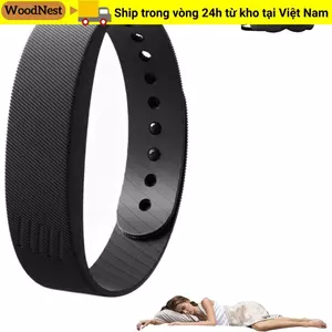 Đồng hồ báo thức WOODNEST, Vòng đeo tay báo thức kỹ thuật số LED chống nước, Chống ngáy có thể điều chỉnh thông minh với máy đếm bước chạy Báo động rung cho học sinh