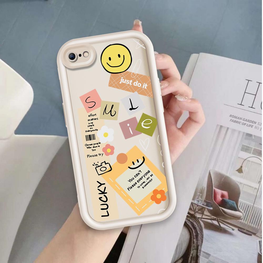 Ốp Cho iPhone 6 6s 7 8 se2020 Plus Hoạt Hình Silicon Phụ Kiện Vỏ Điện Thoại Mềm Nhãn TPU Nụ Cười Hoa Thiên Thần Mắt Chống Sốc Ốp Lưng