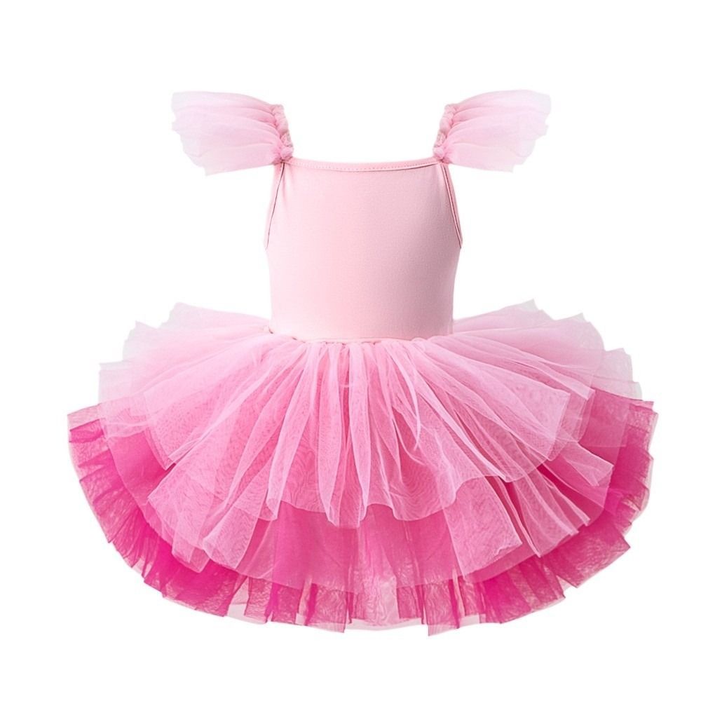 FEDAOG Bé Gái Váy Ba Lê, Đầm Hoàng Tử Puffy Ballet TuTu Đầm, Trang Phục Trình Diễn Ba Lê Tay Ngắn Chuyên Nghiệp Tập Gymnastic