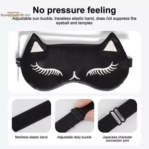 TRTR Immit Silk Sleep Eye Mask Night Mask Eyes Cover Smooth For Women Fox Travel Relax Eyepatches Night Thoáng Khí Bịt Mắt VN