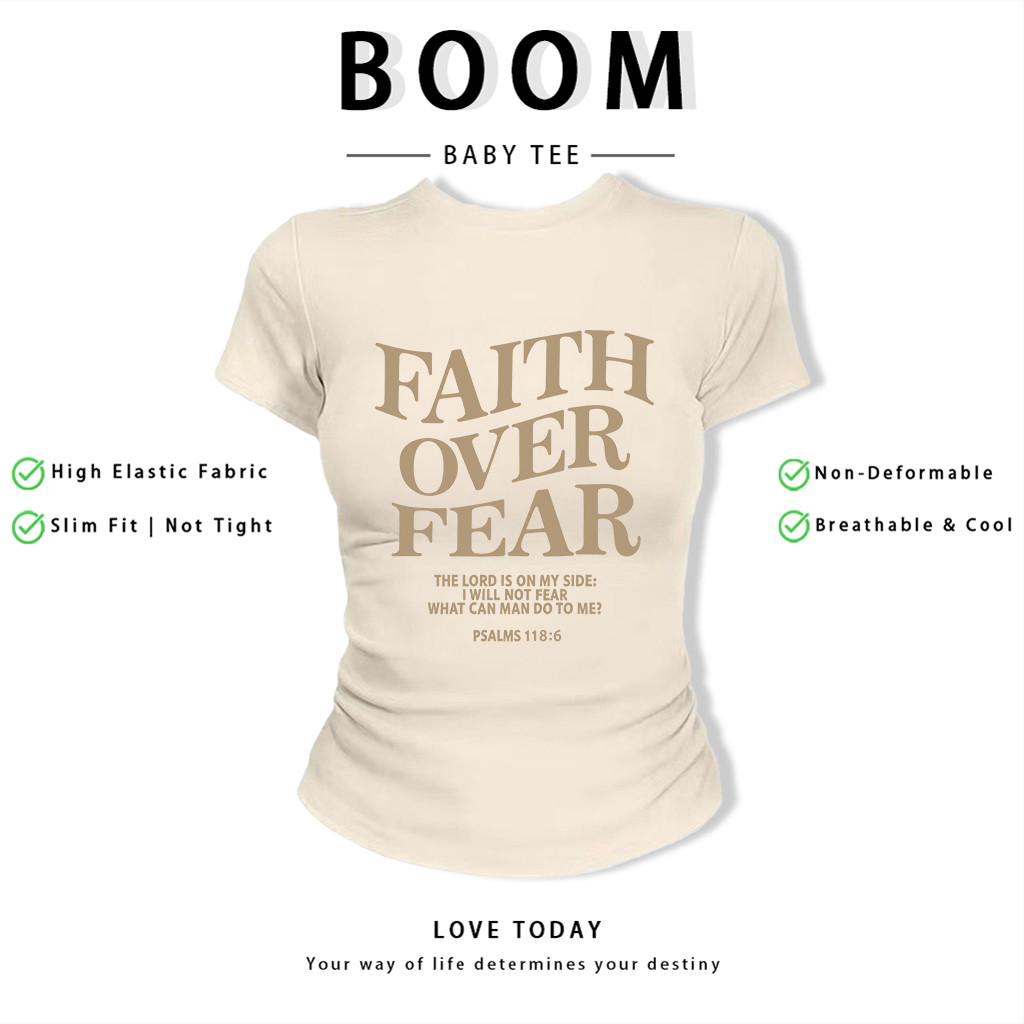BOOM Áo Baby Tee Nữ Cotton Ôm Body-Áo Thun Ngắn Tay Y2K In Hình PhongCách Mùa Hè, Cổ Tròn Hàng Đầucách hàn quốc phongV49