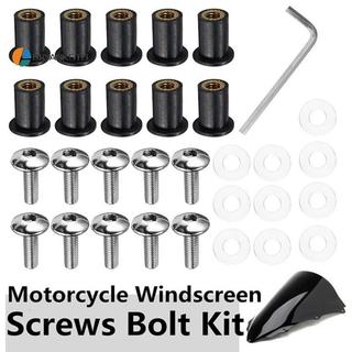 BRYANKEITH 10 Chiếc Kính Chắn Gió Xe Máy Fairing Bu Lông Vít Bộ Tốt Hạt M5 15mm COD