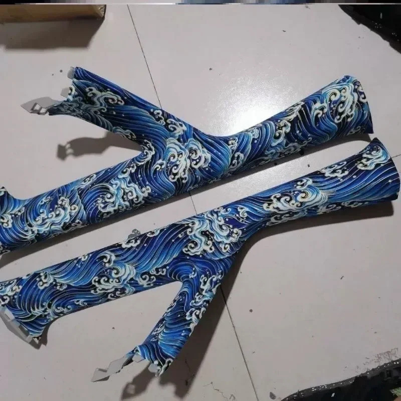 Decal Xe Đen Cá Koi Chống Mài Mòn Vải Miếng Dán Cửa Bảng Trần Trang Trí Nội Thất Phụ Kiện