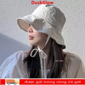 Mũ chống nắng DUSKGLOW, Dây chắn gió màu trơn Mũ ngư dân, Mũ xô dây buộc mỏng thông thường ngoài trời
