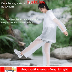 Bộ áo mưa DUSKGLOW, tăng cường nút Áo mưa chia độ phủ toàn diện, Áo mưa Eva có thể điều chỉnh chống gió nhẹ Hoạt động ngoài trời