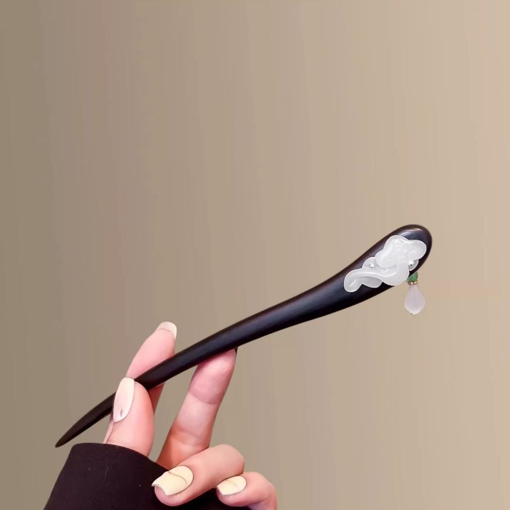 WHX [Ruyi Tốt lành] Kẹp tóc kiểu Trung Quốc mới Kẹp tóc Ebony! Kẹp tóc đơn giản hiện đại cao cấp cổ