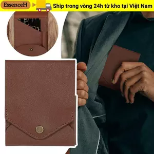 Ví nhỏ gọn đa chức năng ESSENCEH, Ví mỏng tối giản bằng da PU thủ công chống thấm nước, Khe cắm bút tích hợp Ví bỏ túi phía trước Du lịch