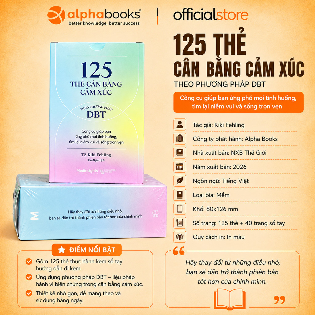 FlashCard - 125 Thẻ Cân Bằng Cảm Xúc Theo Phương Pháp DBT (Medinsights)