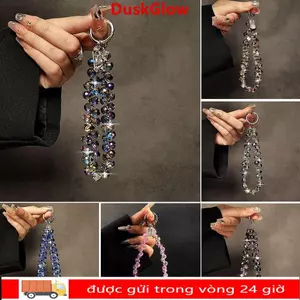 Mặt dây chuyền hạt pha lê DUSKGLOW, Móc khóa hạt pha lê trong suốt đầy màu sắc, Mặt dây chuyền túi có thể tháo rời lấp lánh thời trang dành cho nữ Cô gái