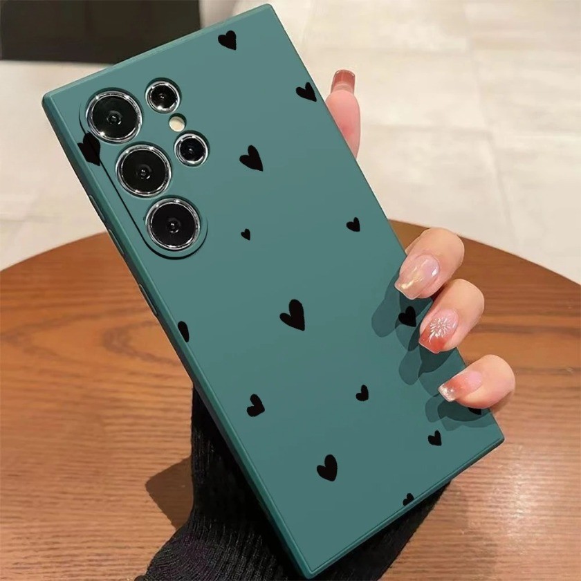 Ốp điện thoại hình trái tim tình yêu màu đỏ đơn giản màu đỏ đen cho Realme 9i 6i 5i 5 5s GT Neo 5 3 2 3T Master Edition Q3 Pro CarnivalShockproof Soft TPU Phone Back Cover