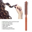 FAVORITEGOODS Bàn chải tóc tạo kiểu tròn, Lông Nylon Con lăn uốn tóc cỡ nhỏ, dành cho du lịch Tay cầm tiện dụng chuyên nghiệp Tay cầm bằng gỗ Bàn chải tròn nhỏ Sử dụng tại nhà