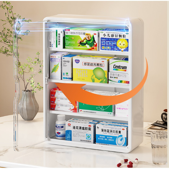 Tủ Y Tế Gia Đình HomeMate Treo Tường Cửa Trong Suốt, Kệ Đựng Thuốc Sơ Cứu Chia Ngăn Chống Bụi