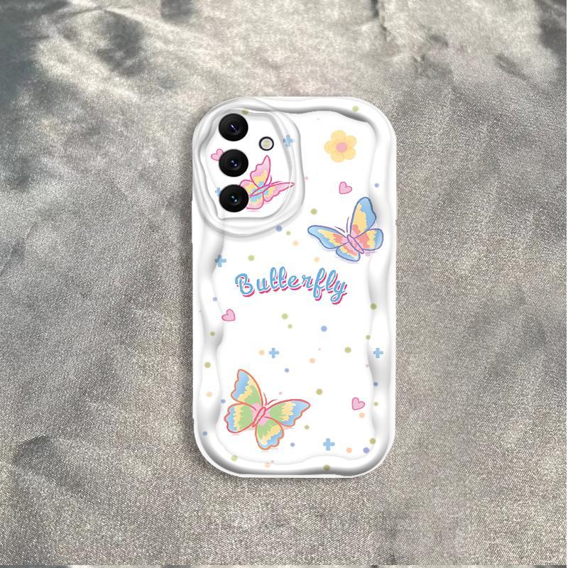 Thích Hợp Cho Samsung A04S A05S A13 5G A14 A15 A16 A17 A25 A35 A55 A56 Phụ Kiện Kem 3D In Da Báo Mềm Kitty TPU Vỏ Điện Thoại Chống Sốc