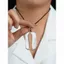 Tổng Hợp Trắng Pha Lê Mặt Dây Chuyền An Toàn Không Có Thẻ Nam Nữ Phong Cách Đá Thô Handmade Cặp Đôi Phong Cách Chữ