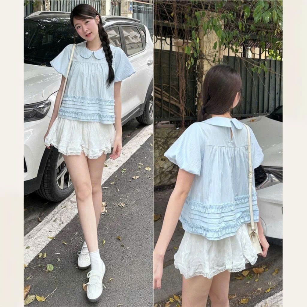 Áo Cổ Sen Tay Bồng Bèo Dưới Xếp Ly MA860 - SamHi Closet